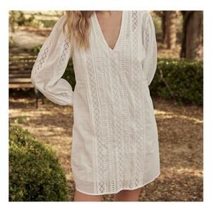 MOS The Label Botanic Fields Dress In Ivory White Eyelet Lace Womens Size US 6